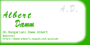 albert damm business card